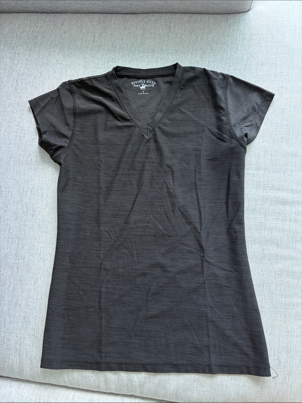 Beverly Hills Polo Club Women's Dark Charcoal V-Neck Tee